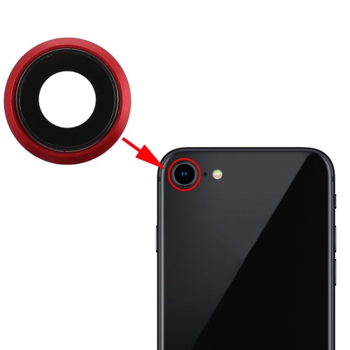 iPhone 8 Back Camera Bezel & Lens Cover Replacement (Red) - Quality Checked, Professional Installation Recommended