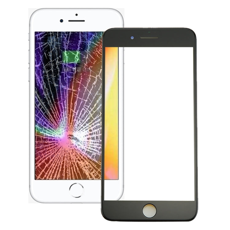 iPhone 8 Front Outer Glass Lens & LCD Bezel Frame Replacement (Black) - Perfect Fit & Tested Quality