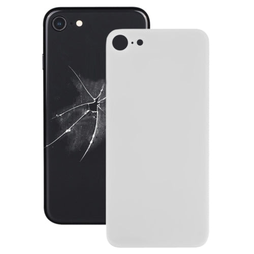 iPhone 8 White Easy Replacement Glass Back Battery Cover with Adhesive - Big Camera Hole Compatible Part