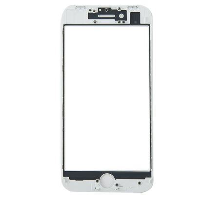 iPhone 8 Front Screen Outer Glass Lens, LCD Bezel Frame & OCA Adhesive - Replacement Part (White)