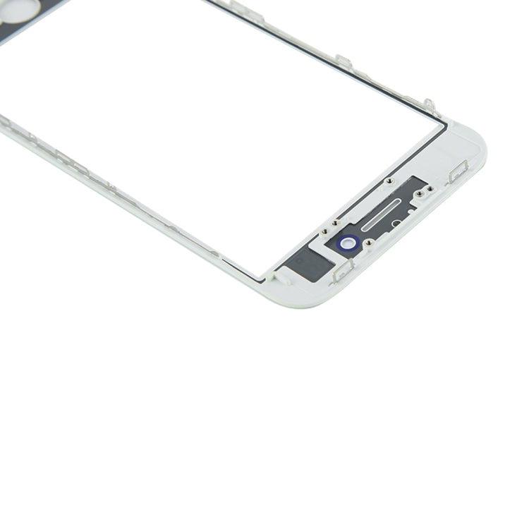 iPhone 8 Front Screen Outer Glass Lens, LCD Bezel Frame & OCA Adhesive - Replacement Part (White)