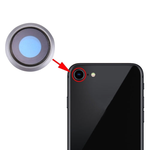 High-Quality Silver Rear Camera Lens Ring Replacement for iPhone 8 - Certified & Compatible