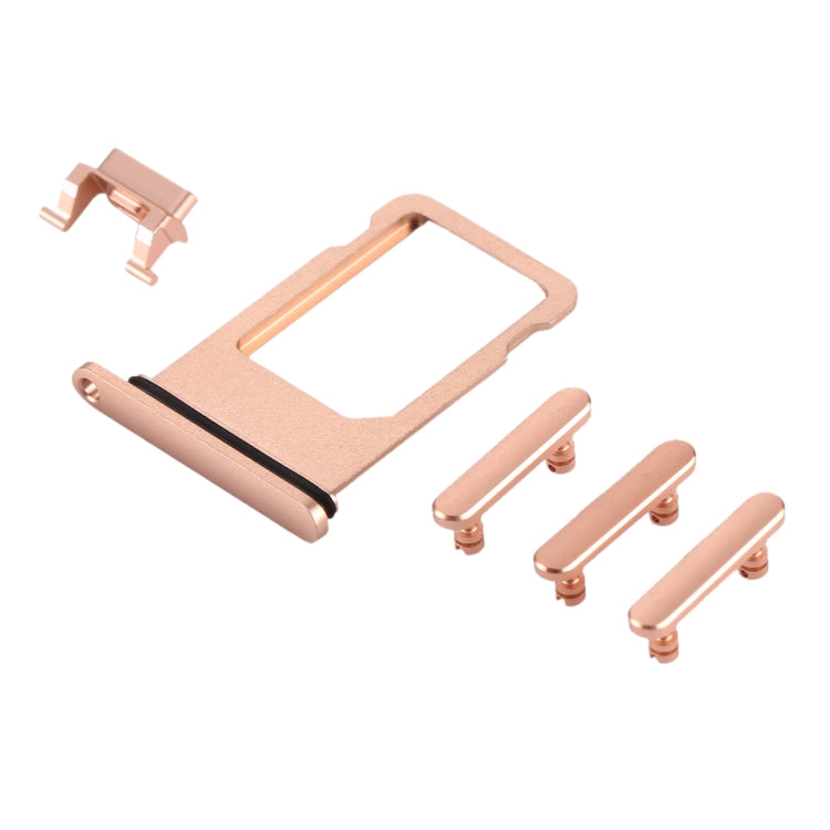 Gold Card Tray, Volume Control Key, Power Button & Mute Switch Vibrator Key for iPhone 8 - High Quality Replacement Parts