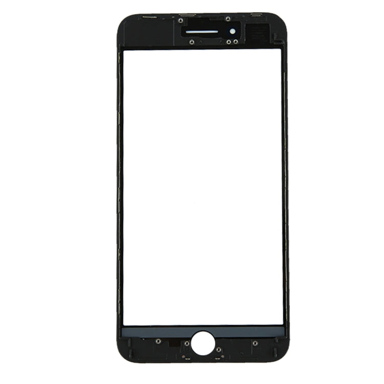 iPhone 8 Plus Replacement Front Screen Outer Glass Lens with LCD Bezel Frame (Black) - Compatible and Ready to Install