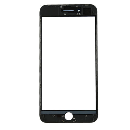 iPhone 8 Plus Replacement Front Screen Outer Glass Lens with LCD Bezel Frame (Black) - Compatible and Ready to Install
