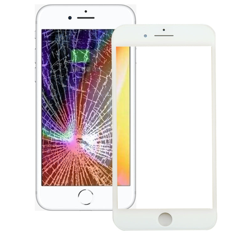 iPhone 8 Plus Replacement Front Screen Outer Glass Lens with LCD Bezel Frame (White) - Perfect Fit & Easy Install
