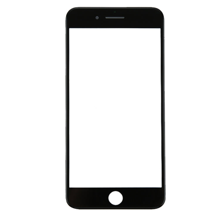 iPhone 8 Plus Replacement Front Screen Glass Lens with LCD Bezel Frame & OCA Adhesive (Black)