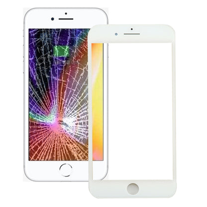 iPhone 8 Plus Front Screen Outer Glass Lens with LCD Bezel Frame & OCA Adhesive (White) - Replacement Part