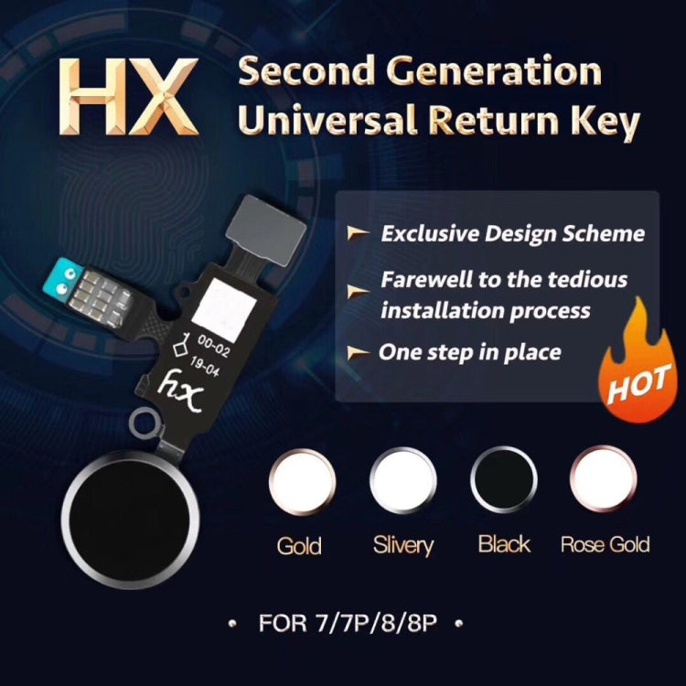 iPhone 8 Plus / 8 / 7 Plus / 7 Home Button Replacement (2nd Gen) with Flex Cable - Black