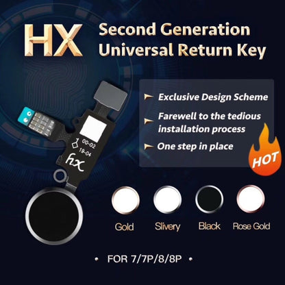 Replacement Home Button with Flex Cable for iPhone 8, 8 Plus, 7, 7 Plus - Silver (Not for Touch ID)