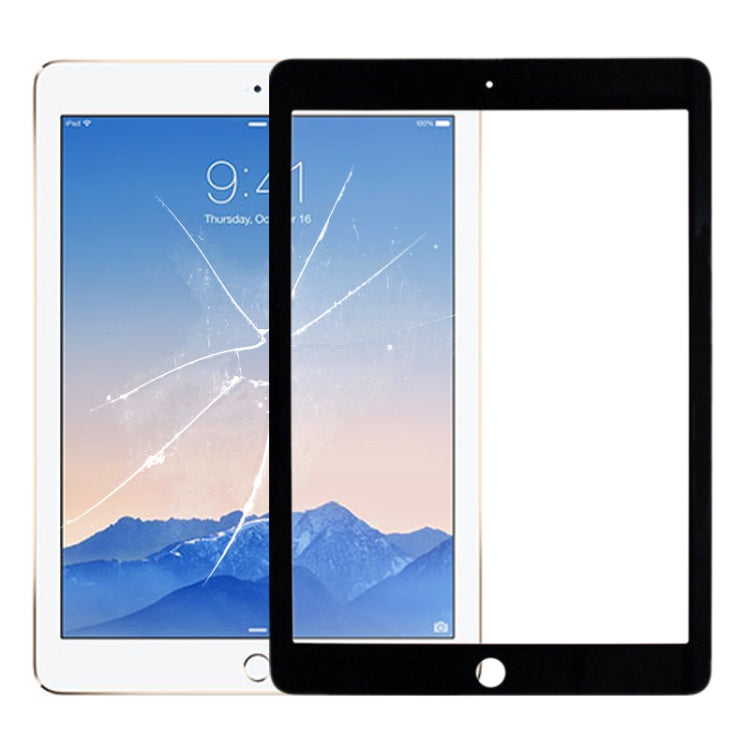 Replacement Black Front Screen Outer Glass Lens for iPad Air 2 / A1567 / A1566 - Quality Guaranteed