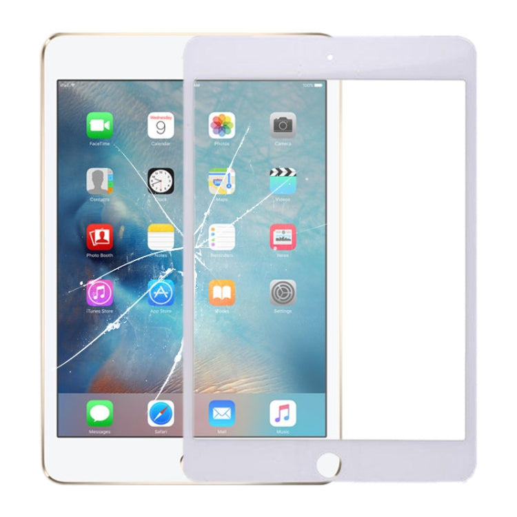 iPad Mini 4 Front Screen Glass Lens Replacement (A1538, A1550) - White, Compatible with iPad Mini 4