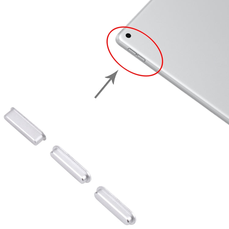 Replacement Power & Volume Control Buttons for iPad 10.2" (2019/2020/2021) - Silver