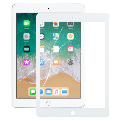 iPad 9.7 Front Screen Glass Lens Replacement with OCA Adhesive (White) - Compatible with 2017 Model