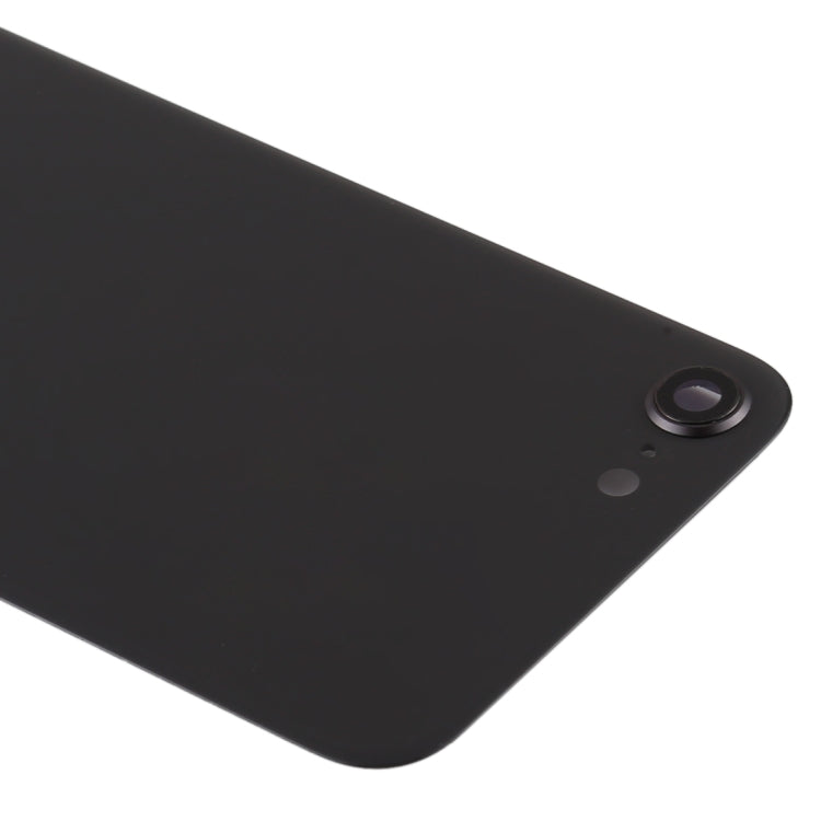 Black Glass Battery Back Cover with Camera Lens Frame for iPhone SE 2020 - Replacement Housing