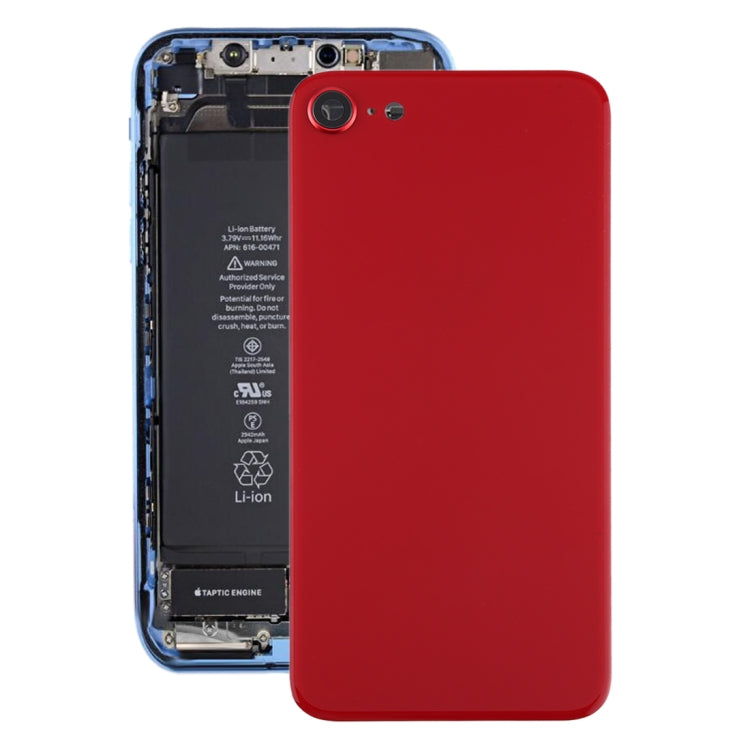 Red Glass Battery Back Cover with Camera Lens Frame for iPhone SE 2020 - Replacement Housing Part