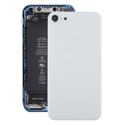 iPhone SE 2020 Glass Battery Back Cover with Camera Lens Frame (White) - Replacement Housing, Professional Installation Recommended