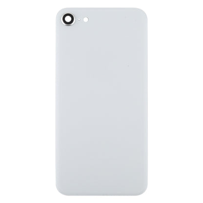 iPhone SE 2020 Glass Battery Back Cover with Camera Lens Frame (White) - Replacement Housing, Professional Installation Recommended