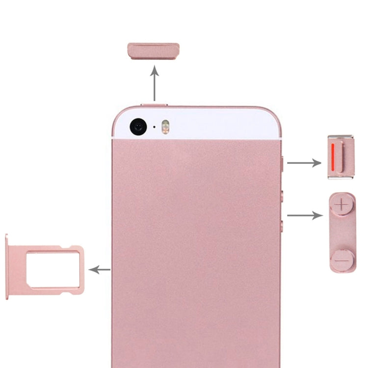 iPhone SE Side Buttons & SIM Card Tray Replacement Part (Rose Gold) - High Quality & Tested