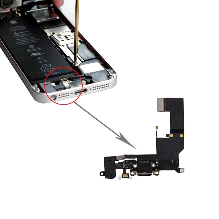 High-Quality Charging Port & Audio Flex Cable Replacement for iPhone SE (Black) - Compatible Repair Part