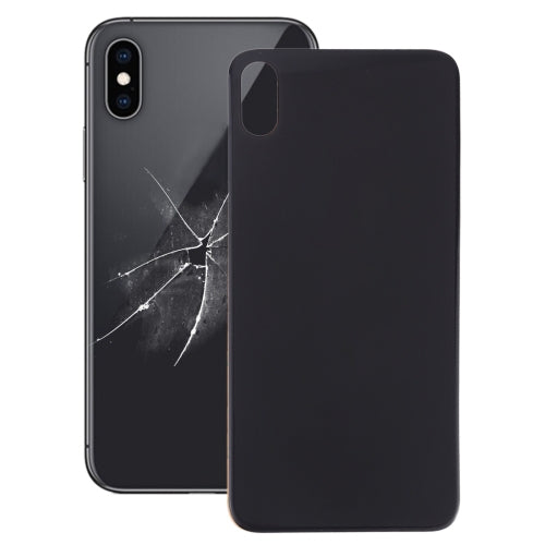 iPhone X Black Glass Back Battery Cover Replacement with Adhesive - Easy Install, Big Camera Hole