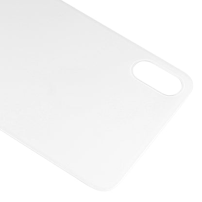 iPhone X White Easy Replacement Glass Back Battery Cover with Adhesive - Big Camera Hole Compatible
