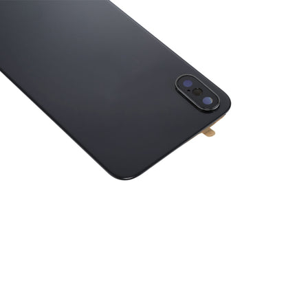iPhone X Black Adhesive Back Cover Replacement - High-Quality Glass, Professional Installation Recommended