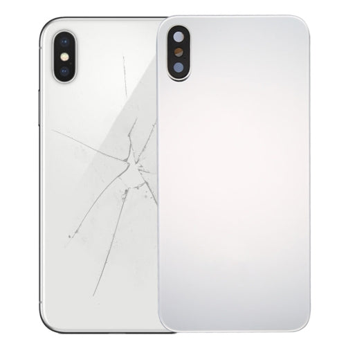 iPhone X Back Cover Replacement (Silver) with Adhesive - High-Quality Glass Repair Part