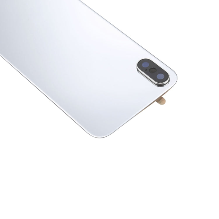 iPhone X Back Cover Replacement (Silver) with Adhesive - High-Quality Glass Repair Part