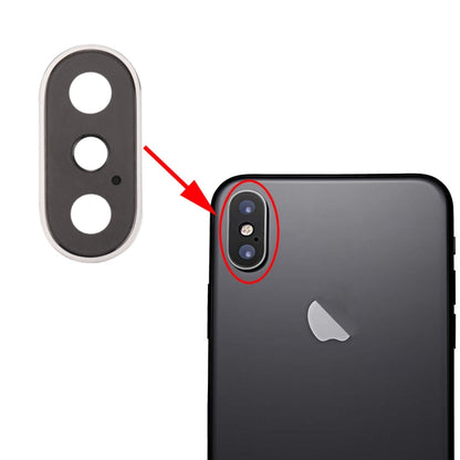 iPhone X Rear Camera Lens Ring Replacement (Silver) - High Quality, Compatible, Easy Installation