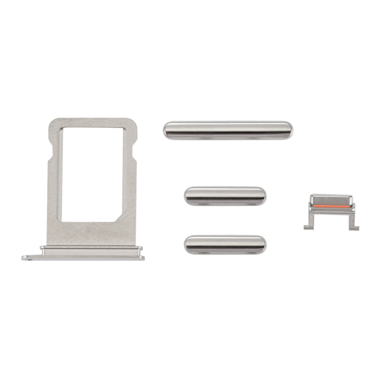 iPhone X Silver Card Tray, Volume Control Key, Power Button & Mute Switch Vibrator Replacement Parts