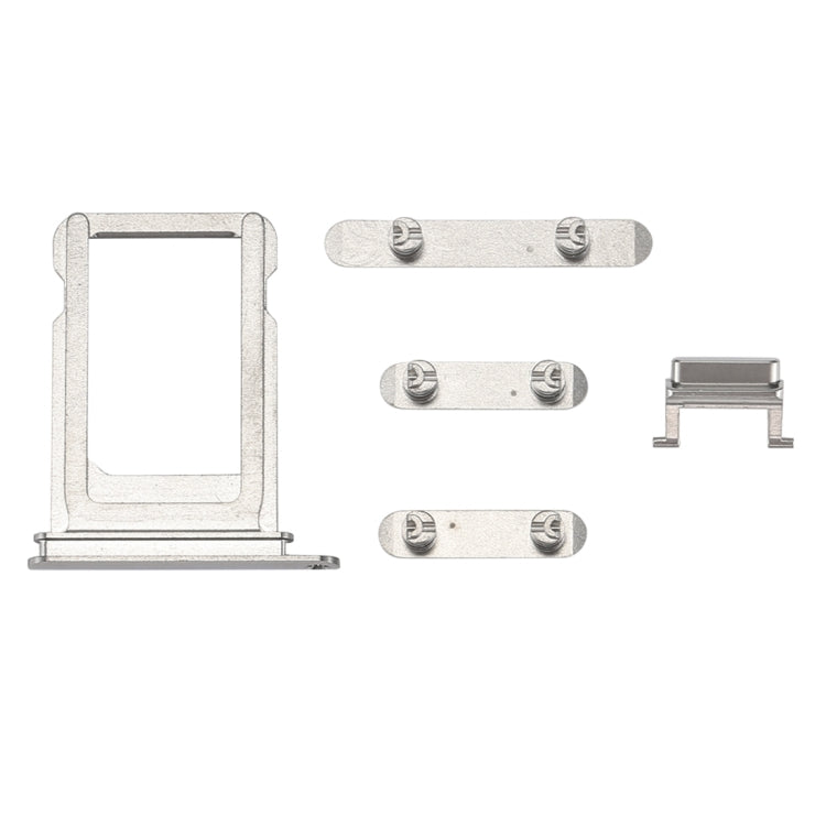 iPhone X Silver Card Tray, Volume Control Key, Power Button & Mute Switch Vibrator Replacement Parts