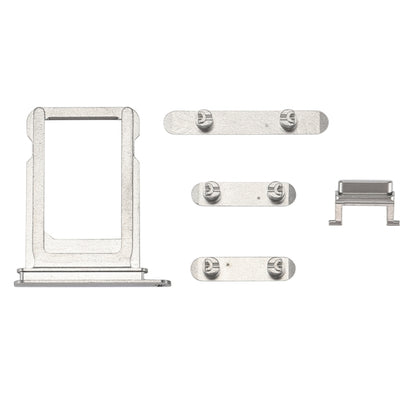 iPhone X Silver Card Tray, Volume Control Key, Power Button & Mute Switch Vibrator Replacement Parts