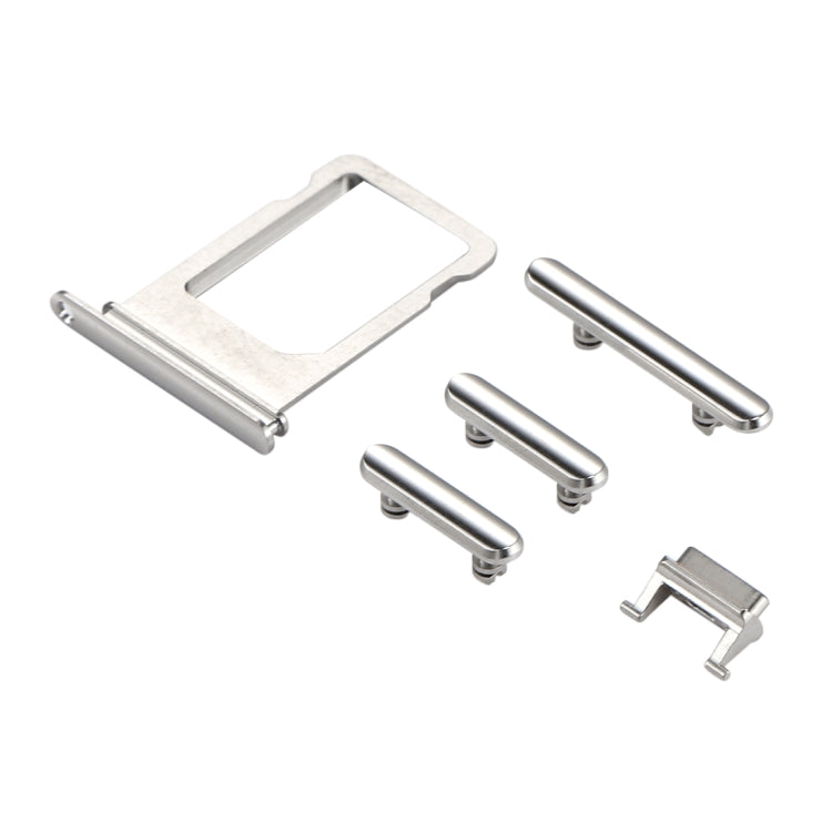 iPhone X Silver Card Tray, Volume Control Key, Power Button & Mute Switch Vibrator Replacement Parts
