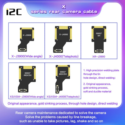 iPhone X J4000 Telephoto Camera Cable Replacement - Back Facing i2C Part, Compatible & Fully Functional