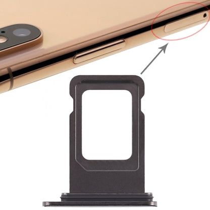 Black Double SIM Card Tray for iPhone XS Max - Replacement for Dual SIM Version (Professional Installation Recommended)