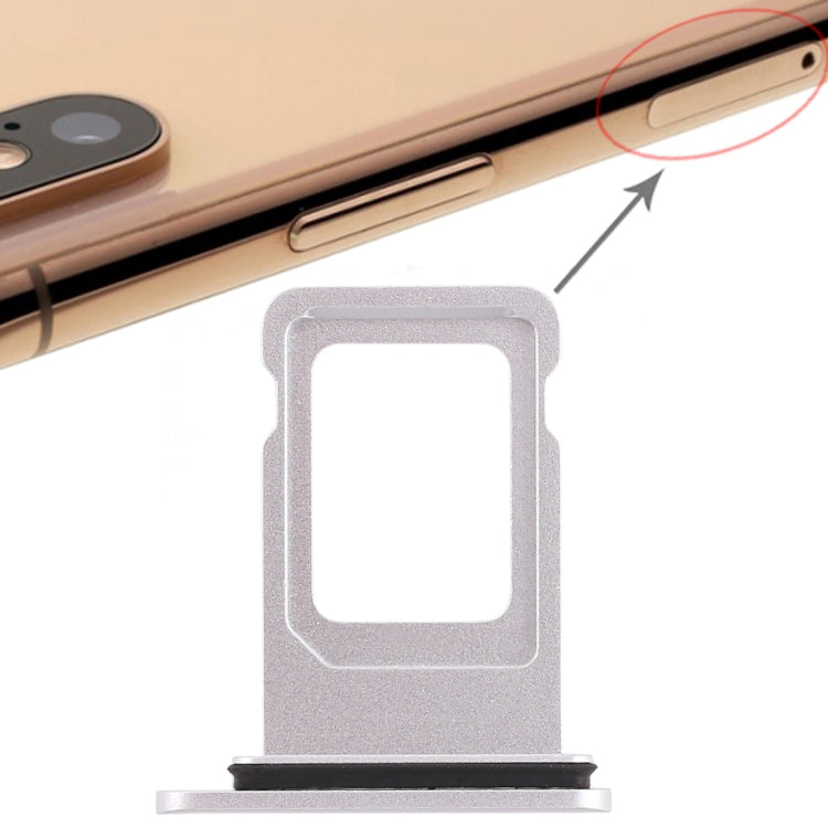 White Double SIM Card Tray for iPhone XR - Replacement (Double SIM Card Version)