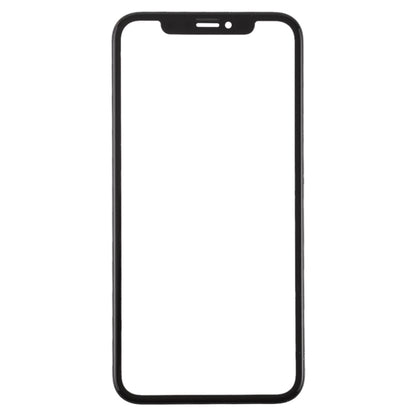 iPhone XR Front Screen Glass Lens with Frame + OCA Adhesive - Replacement Part (Black)