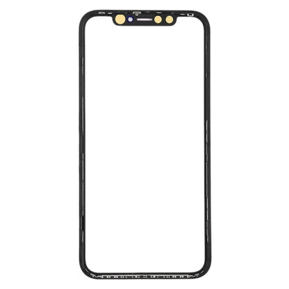 iPhone XR Front Screen Glass Lens with Frame + OCA Adhesive - Replacement Part (Black)