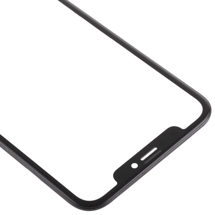 iPhone XR Front Screen Glass Lens with Frame + OCA Adhesive - Replacement Part (Black)