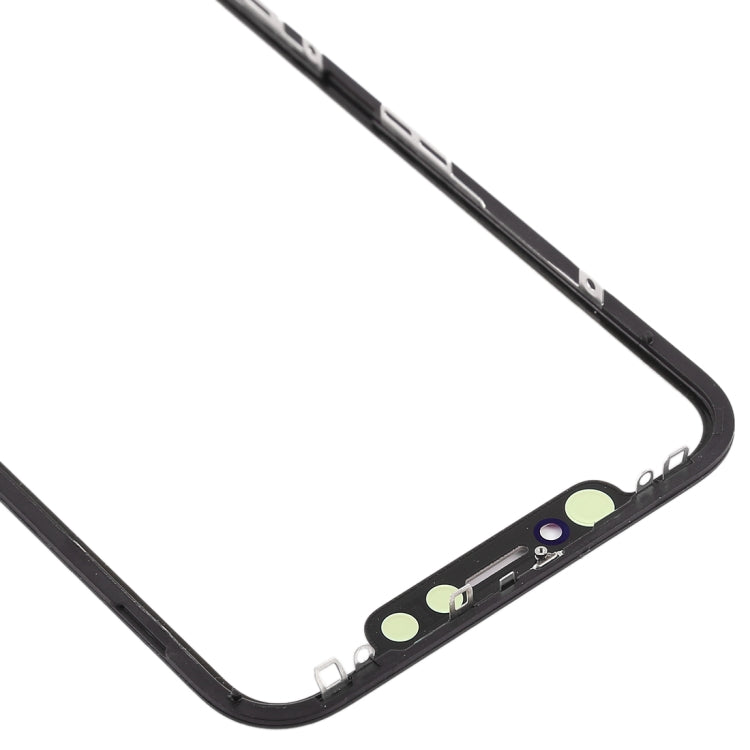 iPhone XR Front Screen Glass Lens with Frame + OCA Adhesive - Replacement Part (Black)