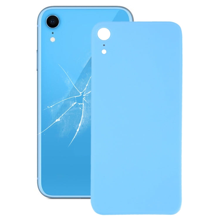iPhone XR Blue Easy Replacement Glass Back Battery Cover with Adhesive - Big Camera Hole Compatible Part