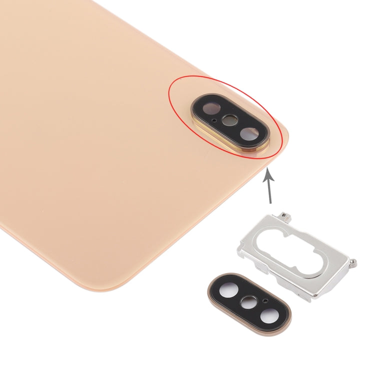 iPhone XS Gold Battery Back Cover Replacement with Camera Bezel, Lens & Adhesive - High Quality Repair Part