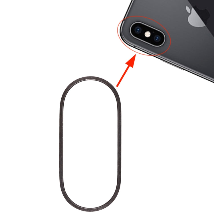 iPhone XS & XS Max Rear Camera Metal Protector Hoop Ring - Replacement Glass Lens Protector (Black)