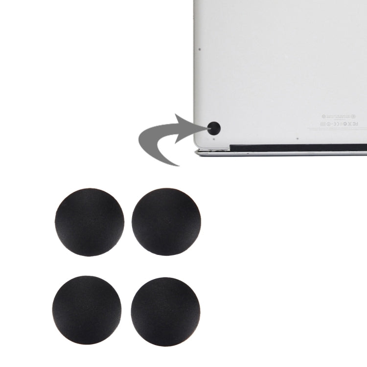 4-Pack Bottom Case Rubber Mats for MacBook Air 11.6"/13.3" (2010-2015) - A1465/A1370 (Black)