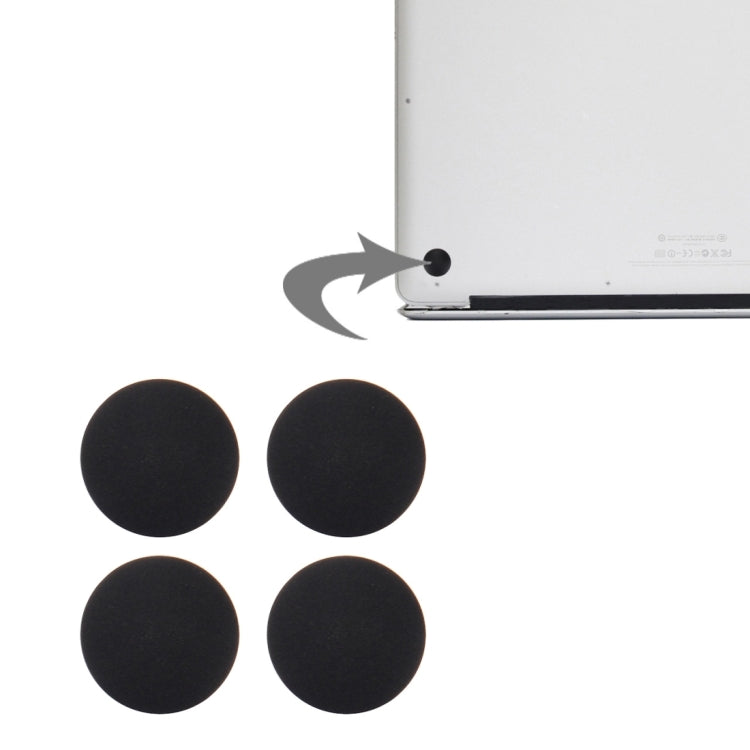 4 PCS Black Bottom Case Rubber Mats for MacBook Pro Retina 13.3"/15.4" (2012-Early 2015) A1398/A1425/A1502
