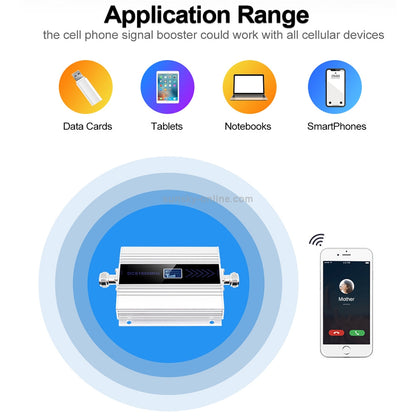 DCS-LTE 4G Mobile Signal Booster Repeater, 1800MHz UK Plug, Indoor and Outdoor Antennas for Improved Call Quality and 4G Data Speeds (Silver)