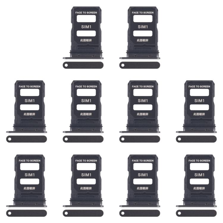 Xiaomi 15 SIM Card Tray Set (10pcs) - Original Replacement for 5G Mobile Phones (Black)