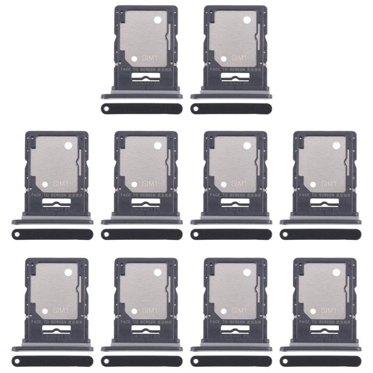Original SIM + SIM/Micro SD Card Tray for Xiaomi Redmi Note 14 5G (10pcs, Black) - Replacement Part