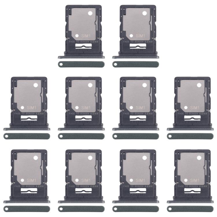 Original SIM + SIM/Micro SD Card Tray for Xiaomi Redmi Note 14 5G - 10pcs (Dark Green, Replacement Part)